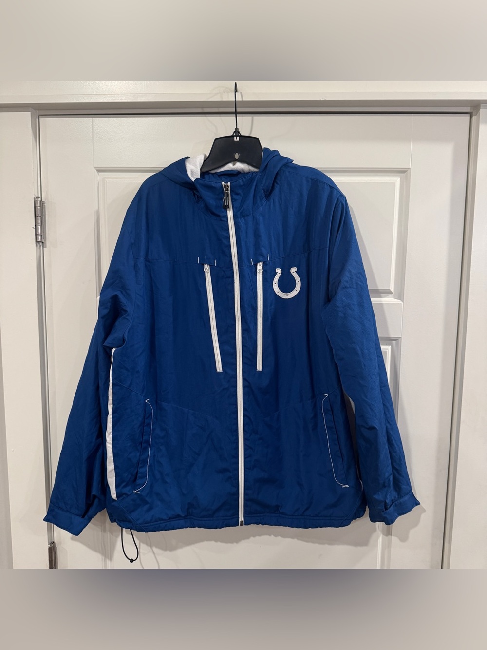 NFL Reebok Indianapolis Colts Jacket Men’s Full Zip Fleece Lined Jacket Sz Large